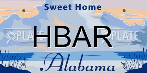 HBAR Alabama License Plate