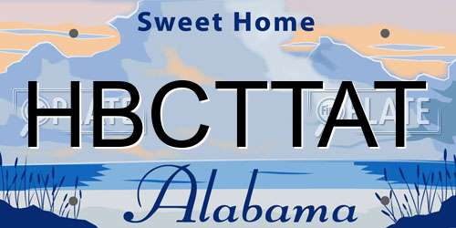 HBCTTAT Alabama License Plate