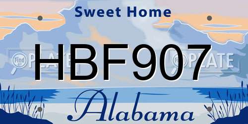 HBF907 Alabama License Plate