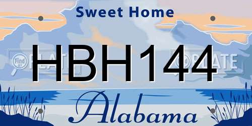 HBH144 Alabama License Plate