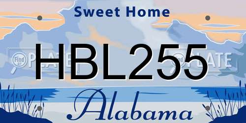 HBL255 Alabama License Plate
