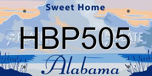 HBP505 Alabama License Plate