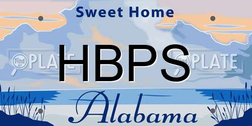 HBPS Alabama License Plate