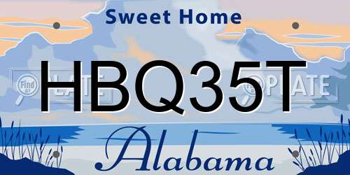 HBQ35T Alabama License Plate