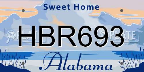 HBR693 Alabama License Plate