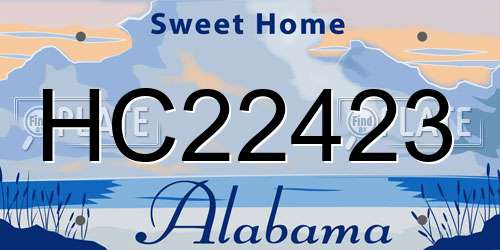 HC22423 Alabama License Plate