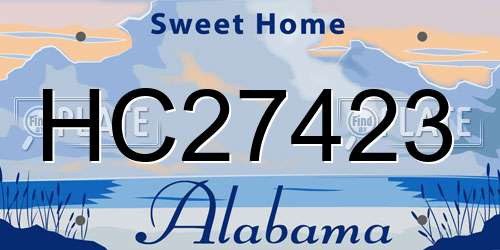 HC27423 Alabama License Plate