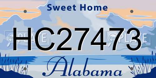 HC27473 Alabama License Plate