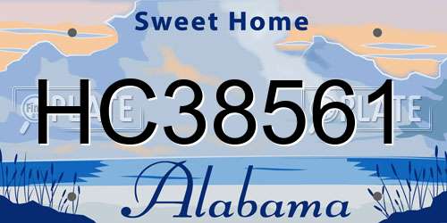 HC38561 Alabama License Plate