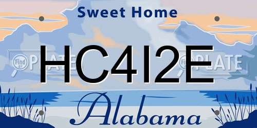 HC4I2E Alabama License Plate