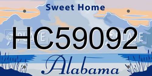 HC59092 Alabama License Plate