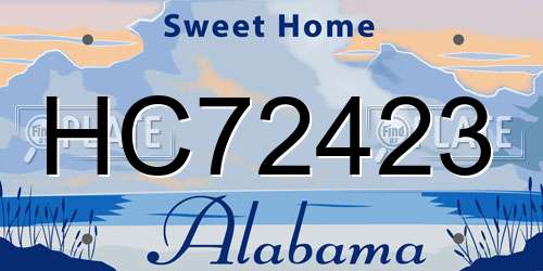 HC72423 Alabama License Plate