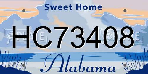 HC73408 Alabama License Plate