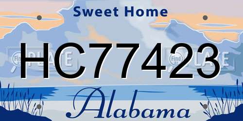 HC77423 Alabama License Plate