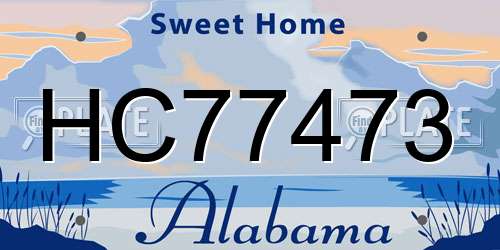 HC77473 Alabama License Plate