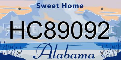 HC89092 Alabama License Plate