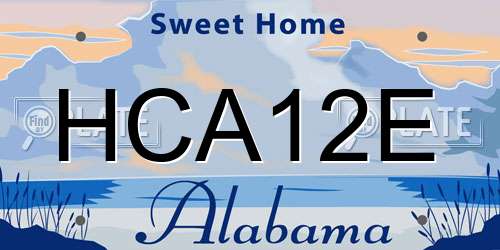 HCA12E Alabama License Plate