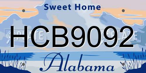 HCB9092 Alabama License Plate