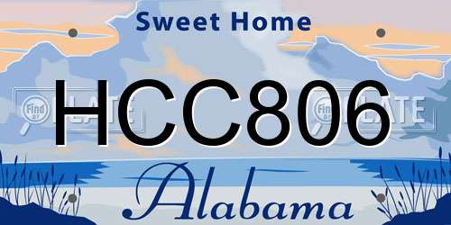 HCC806 Alabama License Plate