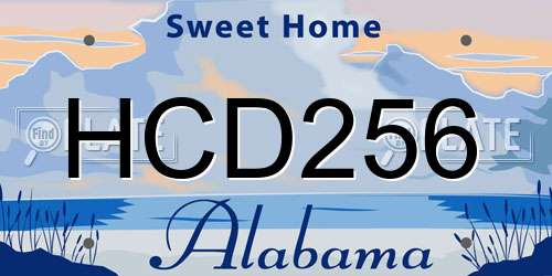 HCD256 Alabama License Plate