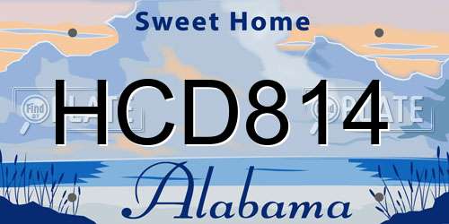 HCD814 Alabama License Plate