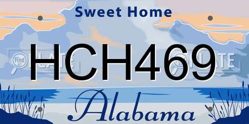 HCH469 Alabama License Plate