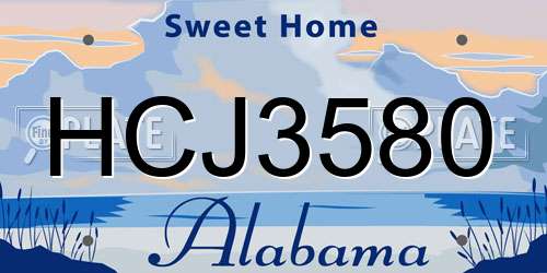 HCJ3580 Alabama License Plate