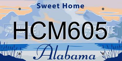 HCM605 Alabama License Plate