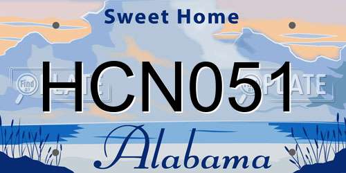 HCN051 Alabama License Plate