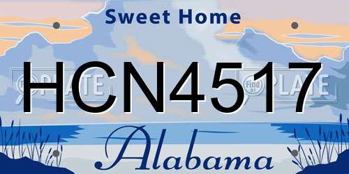 HCN4517 Alabama License Plate