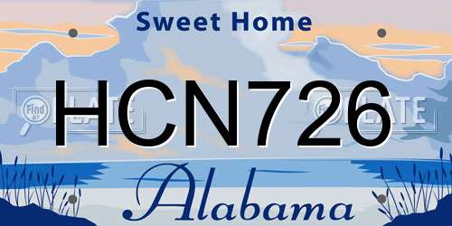 HCN726 Alabama License Plate
