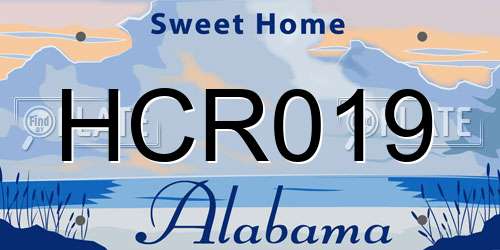 HCR019 Alabama License Plate