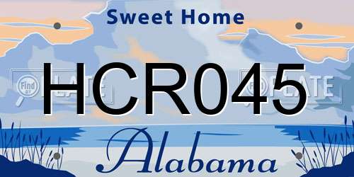 HCR045 Alabama License Plate