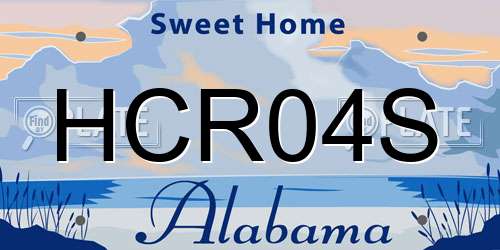 HCR04S Alabama License Plate