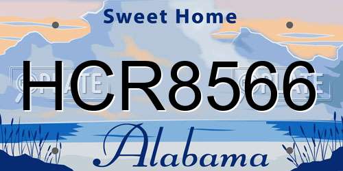 HCR8566 Alabama License Plate