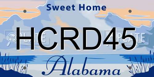 HCRD45 Alabama License Plate