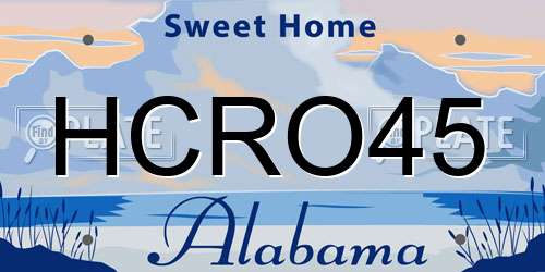 HCRO45 Alabama License Plate