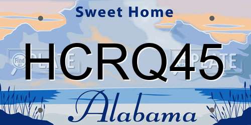 HCRQ45 Alabama License Plate