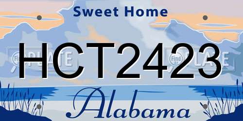 HCT2423 Alabama License Plate