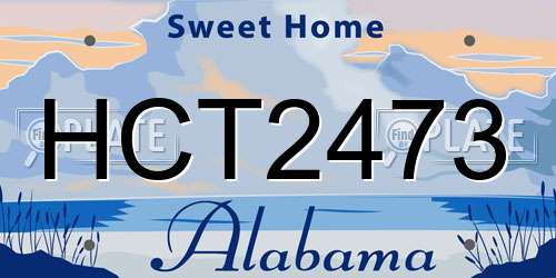 HCT2473 Alabama License Plate