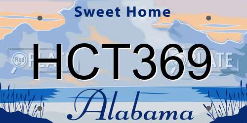 HCT369 Alabama License Plate