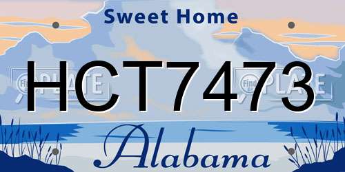 HCT7473 Alabama License Plate