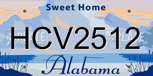 HCV2512 Alabama License Plate