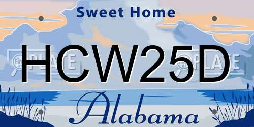 HCW25D Alabama License Plate
