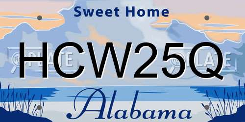 HCW25Q Alabama License Plate