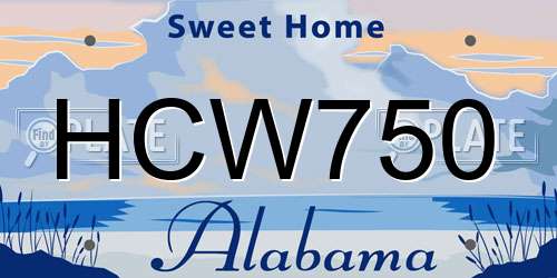 HCW750 Alabama License Plate
