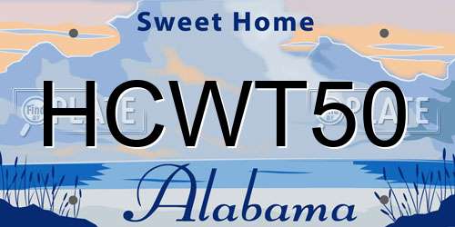 HCWT50 Alabama License Plate