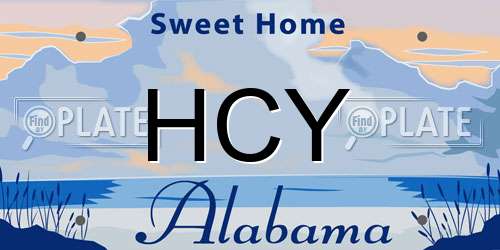 HCY Alabama License Plate