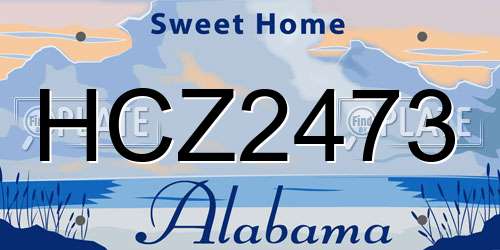 HCZ2473 Alabama License Plate