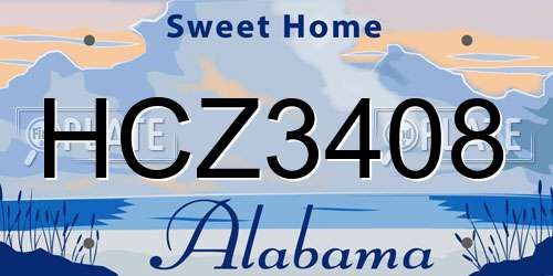 HCZ3408 Alabama License Plate